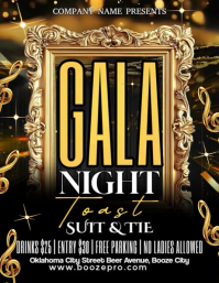 Black Modern & Minimal Gala Night Flyer  Flyer (us Letter) template