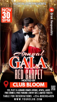 Black Modern & Minimal Gala Night Flyer  Instagram Story Indaba yaku-Instagram template