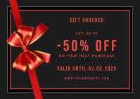 Noir Gift Voucher Promotion Postcard Template