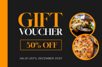 Zwart Gift Voucher Poster Template