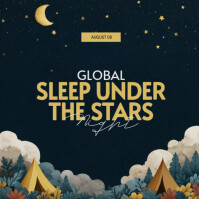 Black Modern & Minimal Global Sleep Under The Stars Night Instagram Post template