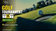 Black Modern & Minimal Golf Tournament  Digital Display (16:9) template