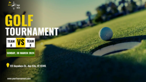 Black Modern & Minimal Golf Tournament  Digital Display (16:9) template