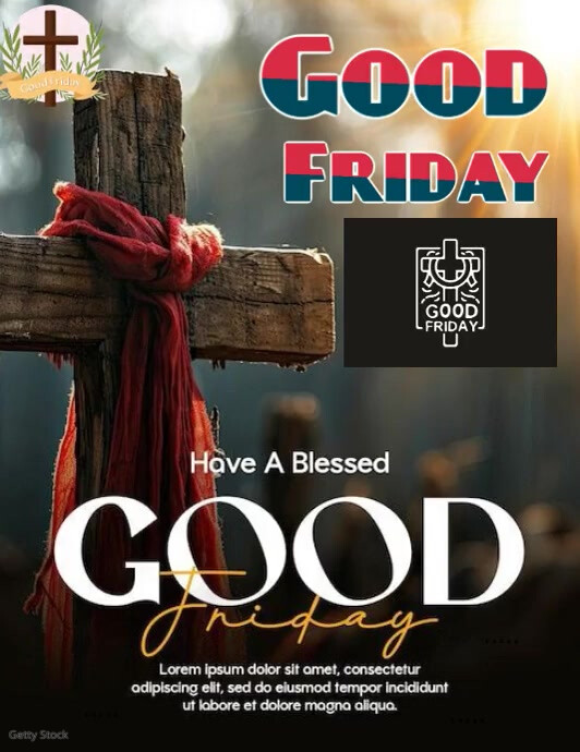 Black Modern & Minimal Good Friday Flyer (us Letter) template