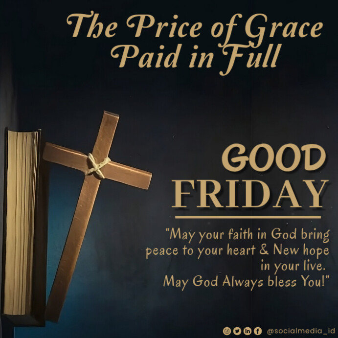 Black Modern & Minimal Good Friday Instagram Post template