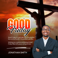 Black Modern & Minimal Good Friday Instagram Post template