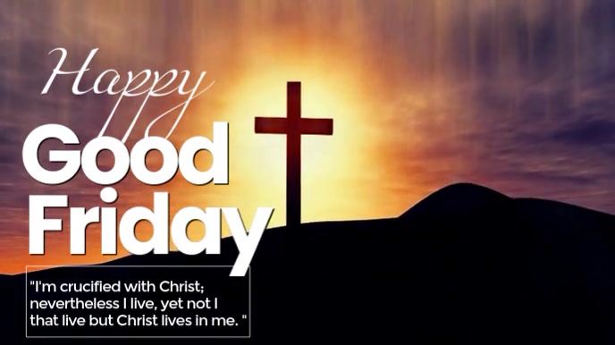 Black Modern & Minimal Good Friday Reflection Digital Display (16:9) template