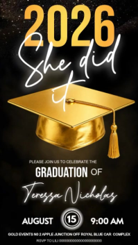 Black Modern & Minimal Graduation Celebration Instagram Story Instagram-verhaal template