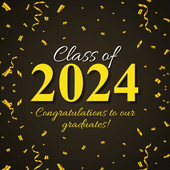 Black Modern & Minimal Graduation Instagram Post Template | PosterMyWall