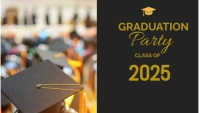 Black Modern & Minimal Graduation Party Class Of 2025 Blog Header 博客标题 template