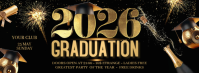 Black Modern & Minimal Graduation Party Facebook Cover Photo template