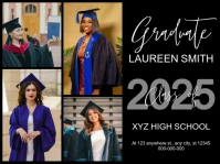 Black Modern & Minimal Graduation Yard Sign template