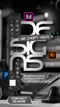 Black Modern & Minimal Graphic Design Services Instagram Story Video template