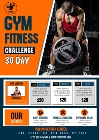 Black Modern & Minimal Gym And Fitness  A6 template