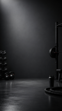 Black Modern & Minimal Gym and Fitness Digital Display template