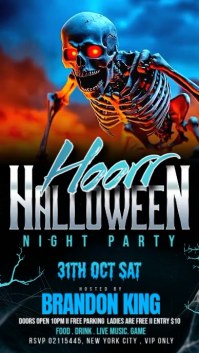 Black Modern & Minimal Halloween Club Flyers Facebook Story template