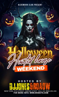 Black Modern & Minimal Halloween Horror Night Flyer Us Legal template