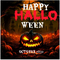 Black Modern & Minimal Halloween Instagram Post Wpis na Instagrama template