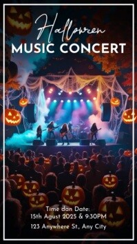 Black Modern & Minimal Halloween Music Concert Instagram Story template
