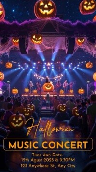 Black Modern & Minimal Halloween Music Concert Instagram Story template