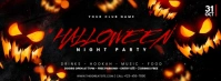 Black Modern & Minimal Halloween Night Facebook Cover Photo template