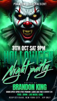 Black Halloween Night Party Instagram Story Template
