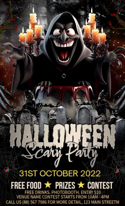 Black Modern & Minimal Halloween Night Party Us Legal Template ...