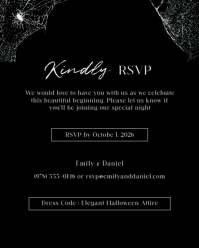 Black Halloween Wedding Invitation Instagram Portrait Template - Page 4