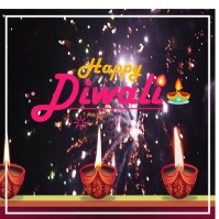 Black Modern & Minimal Happy Diwali Instagram Post template