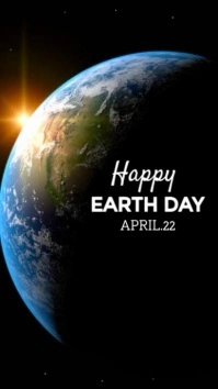 Black Modern & Minimal Happy Earth Day Instagram Story template