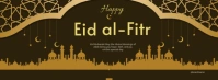 Black Modern & Minimal Happy Eid Al-fitr Facebook Cover Photo template