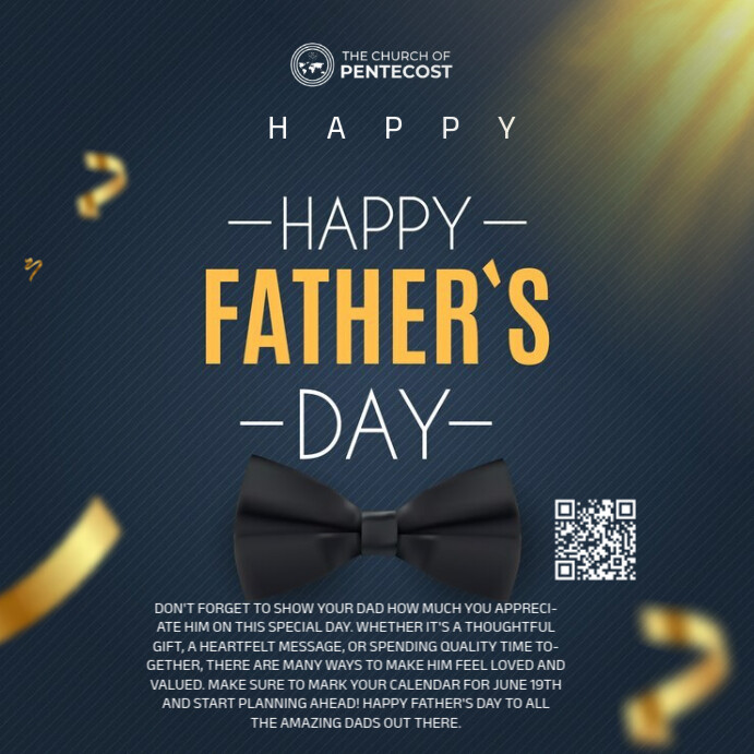 Black Modern & Minimal Happy Father's Day Wish  Instagram Post template