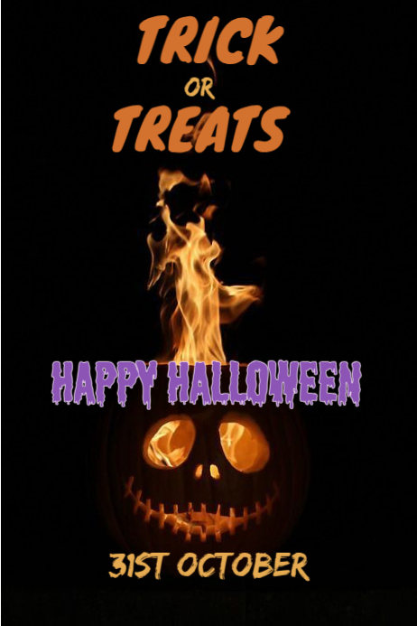 Black Modern & Minimal Happy Halloween Celebration Template Poster ...