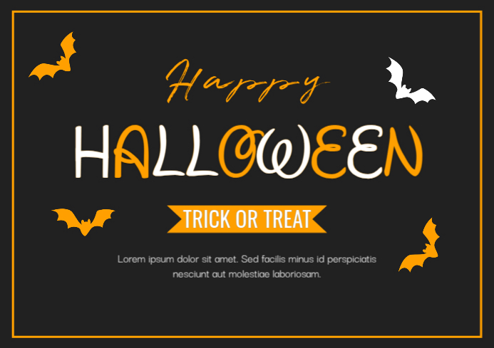 Plantilla de Black Modern & Minimal Happy Halloween Trick Or Treat ...