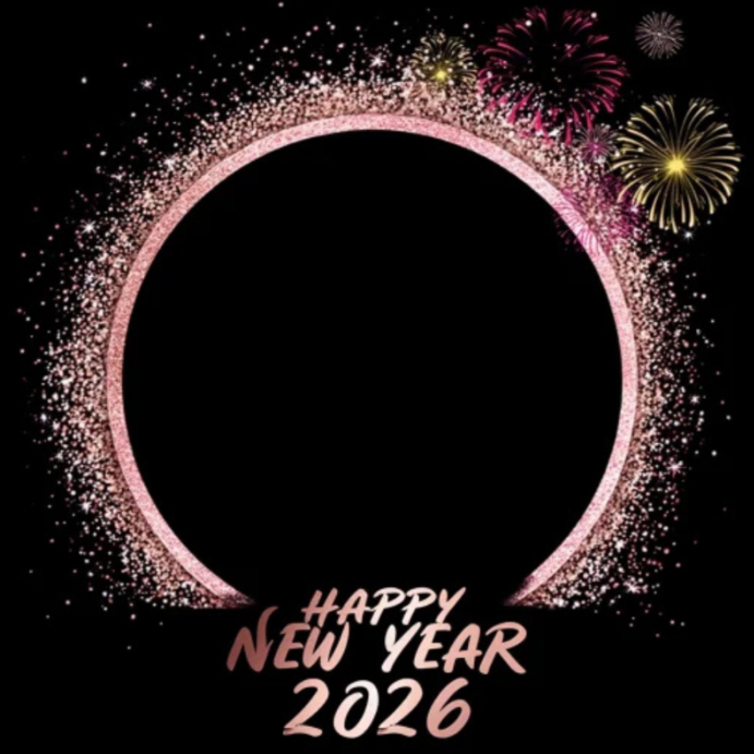 Black Modern & Minimal Happy New Year 2026 Instagram Post Template ...