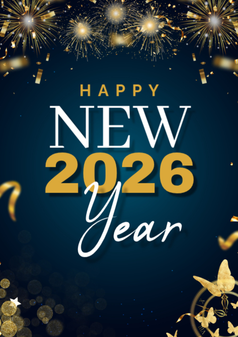 Copy of Black Modern & Minimal Happy New Year A4 | PosterMyWall