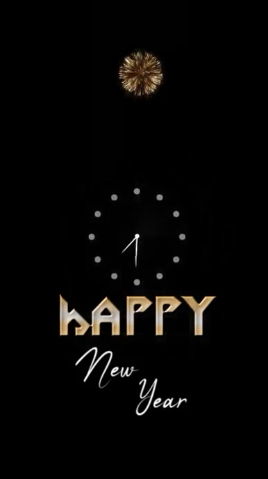 Copy of Black Modern & Minimal Happy New Year Flyer Whatsapp Status ...