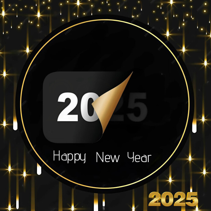 Black Modern & Minimal Happy New Year Instagram Post Template ...