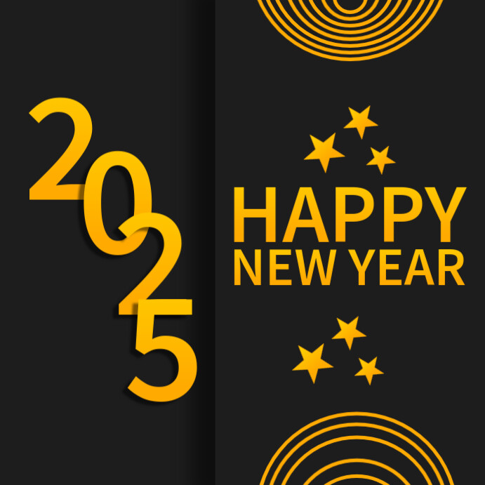 Black Modern & Minimal Happy New Year Instagram Post Template ...
