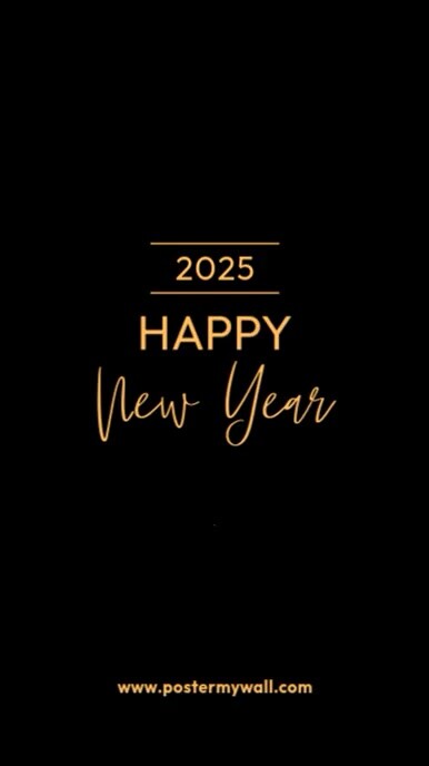 Copy of Black Modern & Minimal Happy New Year Instagram Reel | PosterMyWall