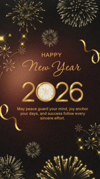 Black Modern & Minimal Happy New Year Instagram Story template