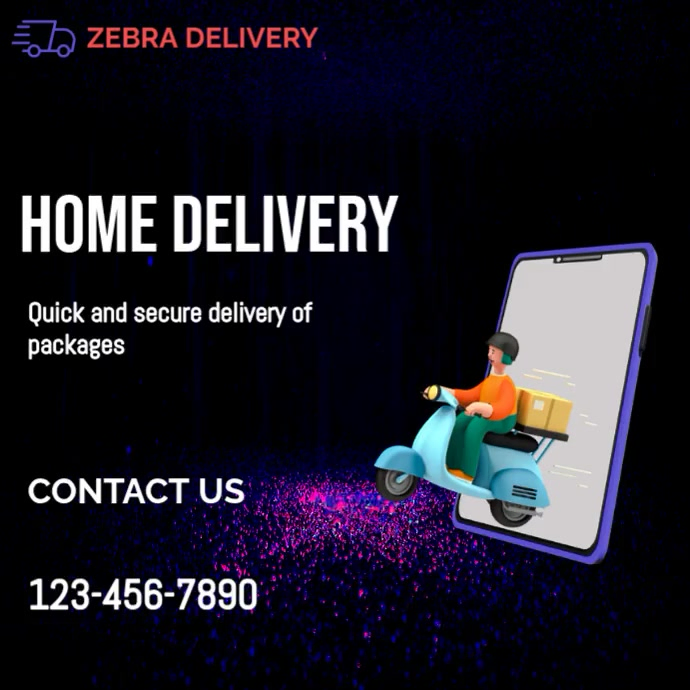Black Modern & Minimal Home Delivery Service Instagram Post Video ...