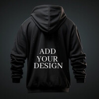 Black Modern & Minimal Hoodie Mockup Design  Instagram Post template