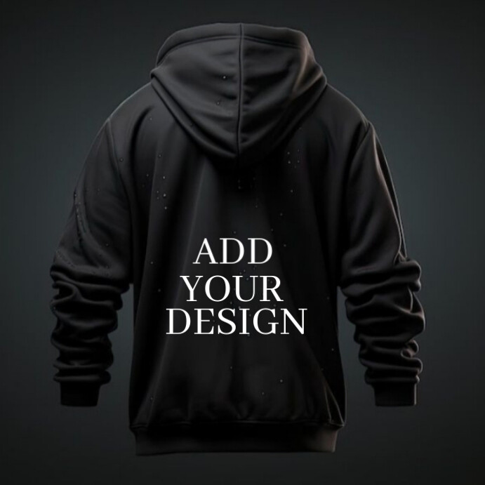 Black Modern & Minimal Hoodie Mockup Design  Instagram Post template