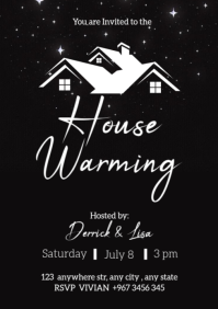 Black Modern & Minimal House Warning A1 template