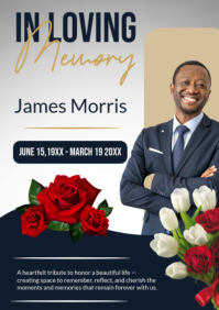Black Modern & Minimal In Loving Memory A2 template
