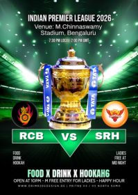 Black Modern & Minimal Indian Premier League Event A6 template