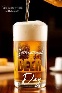 Black International Beer Day Poster Template
