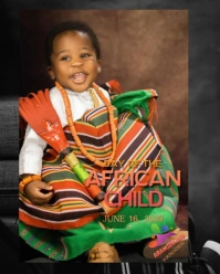 Black Modern & Minimal International Day Of The African Child Instagram Portrait template