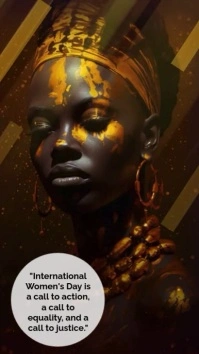 Black Modern & Minimal International Women's Day Quotes Digital Display (9:16) template